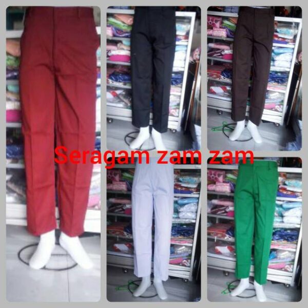 Celana Panjang  SD warna merah, Biru, Coklat, Putih, dan Hitam