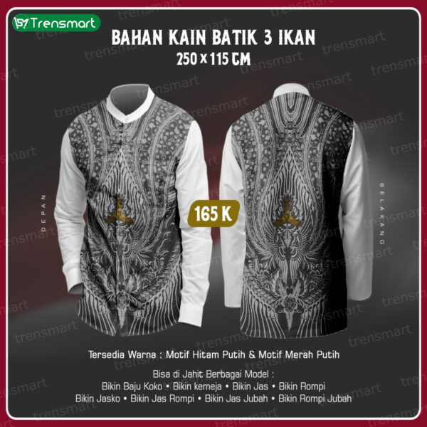 BAHAN KAIN BATIK 3 IKAN