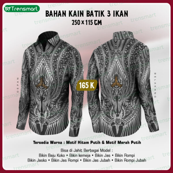 BAHAN KAIN BATIK 3 IKAN